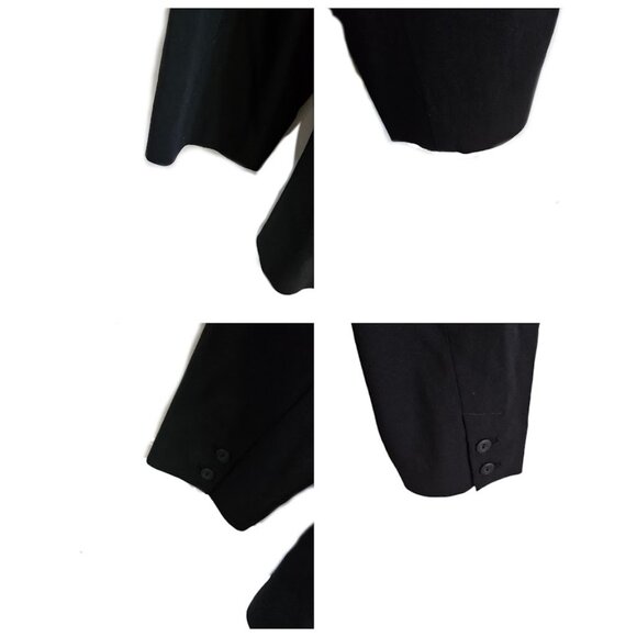 Eileen Fisher Notch Collar Long Blazer Jacket Wool Blend Black 12 - Picture 5 of 13